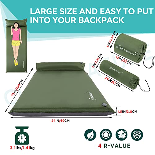 Clostnature 2 Person Ultralight Tent - Lightweight Backpacking Tent with Sleeping Bag and Sleeping Pad, Camping Tent for A...