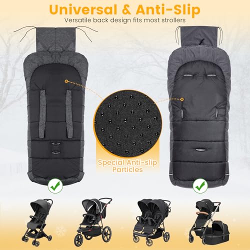 Orzbow Universal Stroller Footmuff, Winter Baby Bunting Bag for Stroller - Baby Sleeping Bag with Coral Fleece Lining for ...