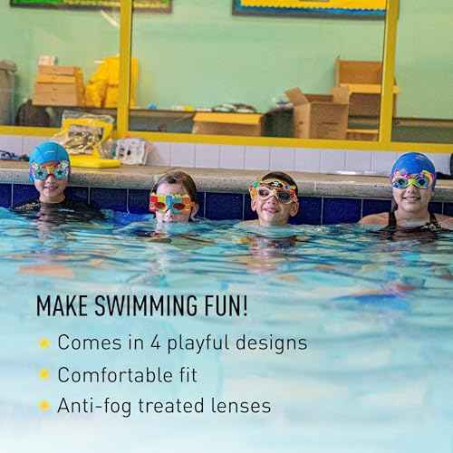 FINIS Character Swim Goggles for Kids - Fun Themed Designs - UV Protection - Anti-Fog Lenses - Soft Silicone Fit