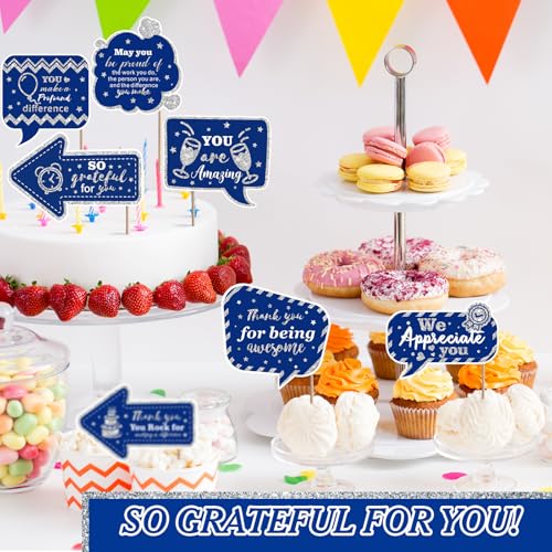 24 Pcs Employee Appreciation Photo Booth Props We Appreciate You Party Decor Thank You Sign Photo Props for Christmas Appr...