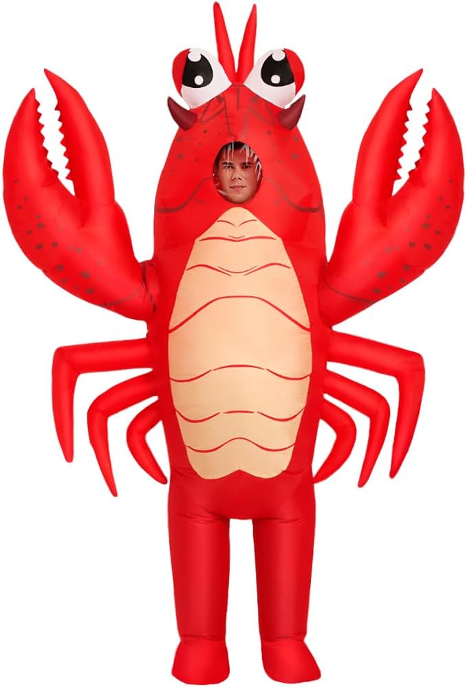 KOOY Inflatable Lobster Costume Adult, Inflatable Costume For Adult, Blow Up Crawfish Costumes Women/Men for Funny Party, ...