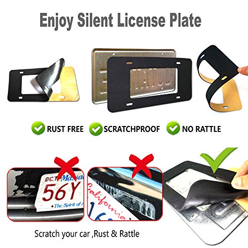 ZXFOOG Carbon Fiber License Plate Frame- 1 Pack100% Handcrafted Real Carbon Fiber Cloth Wrapped Holder, Slim Black Stainle...