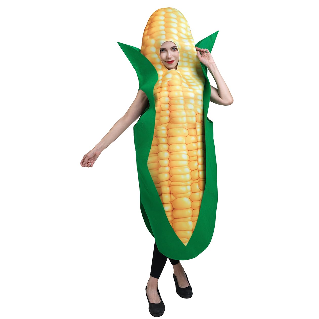 DSplay Unisex Adult Corn Costume Cosplay Fun Food Crops Corn Tunic Cosplay Halloween Costumes Adults