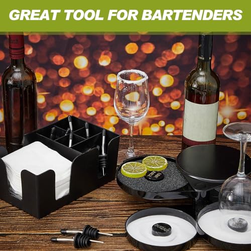 Mifoci 3 Tier Bar Glass Rimmer Bartender Tool Salt Rimmer for Cocktails Margarita 12 Pcs Stainless Steel Classic Bottle Po...