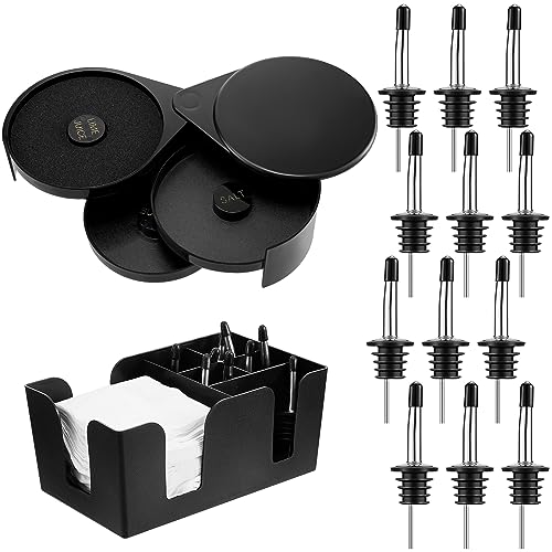 Mifoci 3 Tier Bar Glass Rimmer Bartender Tool Salt Rimmer for Cocktails Margarita 12 Pcs Stainless Steel Classic Bottle Po...
