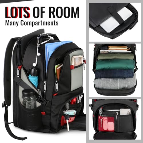 YOREPEK Travel Backpack, 50L Laptop Backpacks for Men Women, Water Resistant Airline Approved Bag with USB Charging Port F...