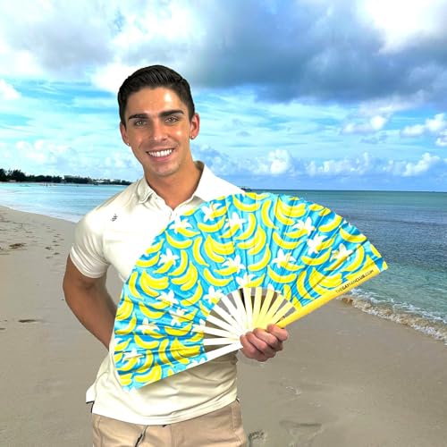 Banana Fan – Playful Bamboo Folding Festival Fan for Pride & Drag Events