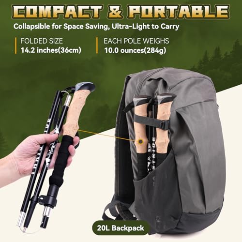Thristride Trekking Poles Aviation Grade Aluminum Alloy-Strong Lightweight Collapsible Walking Sticks for Hiking Poles for...