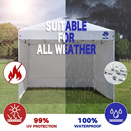 Fanpat Instant Canopy Tent Sidewalls for 10x10 Pop Up Canopy Waterproof,99% UV Protection，3 Piece Sidewalls, White(3PCS Si...