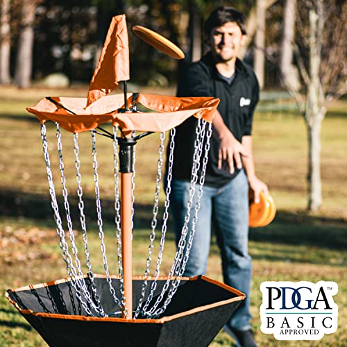 Franklin Sports Disc Golf Baskets - Portable Disc Golf Target with Chains Included - Disc Golf Basket Stand Equipment for Hole + Course Creation
