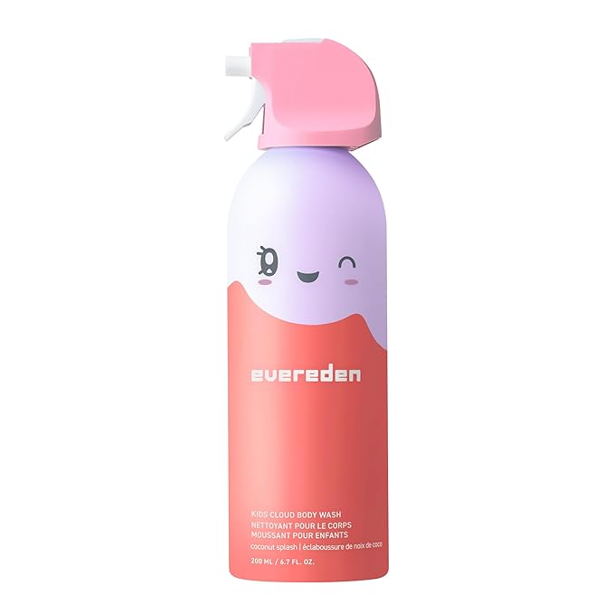 Evereden Kids Foam Soap, Cloud Body Wash (6.7 fl. oz., Coconut Splash): Spray, Shape & Splash: The Fun, Fluffy Foam That Makes Bath Time Playtime, Hydrating Foaming Bath Soap for Sensitive Skin