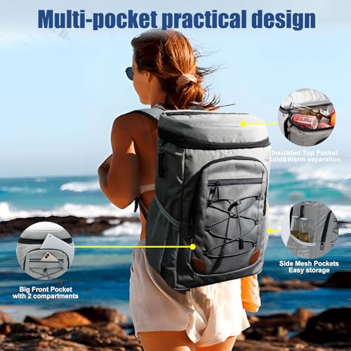 AMNOW Backpack Cooler Insulated Leak Proof for Men Women 36 Cans Soft Cooler Backpack Insulated Waterproof Large Capacity ...