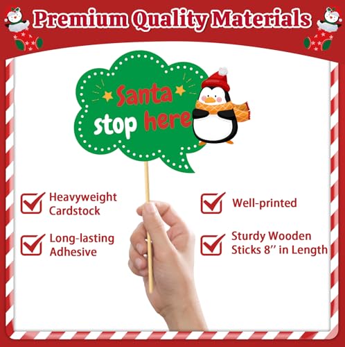 Christmas Photo Booth Props - 36Pcs Christmas Party Decorations Decor & Selfie Accessories, Fun Xmas Party Favors Gifts fo...