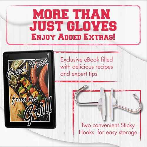 KITCHEN PERFECTION Silicone Smoker Oven Gloves For Women -Extreme Heat Resistant BBQ Gloves -Handle Hot Food Right on Your Smoker Grill Fryer|Waterproof Oven Mitts Grill Gloves |Superior Set+3 Bonuses