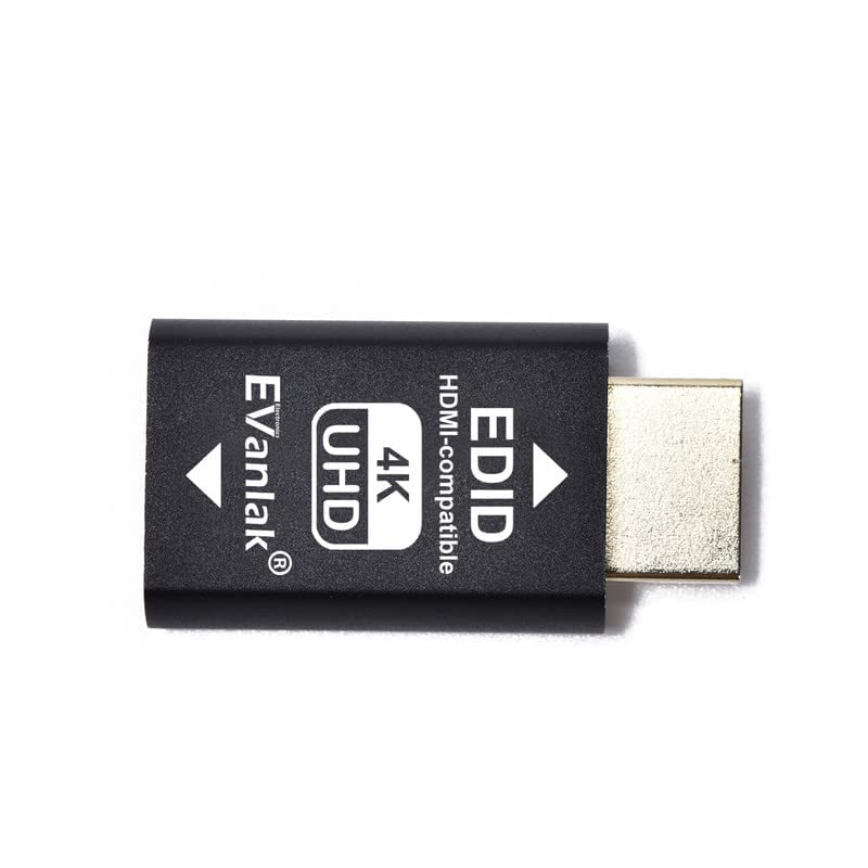 Evanlak Hdmi Edid Emulator Passthrough 3Rd Generrtion Premium Aluminum Eliminated Emulator Adapter Work With Mac Thunderbolt To