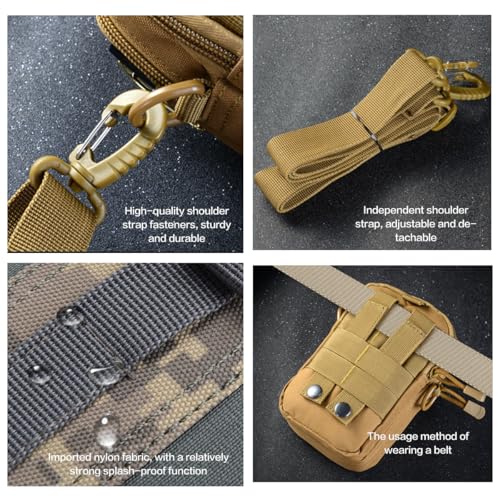 Tactical Molle Pouch - Outdoor Sports Waist Bag, Hiking Multi-Purpose Phone Pouch, Durable & Water-Resistant for Camping, ...