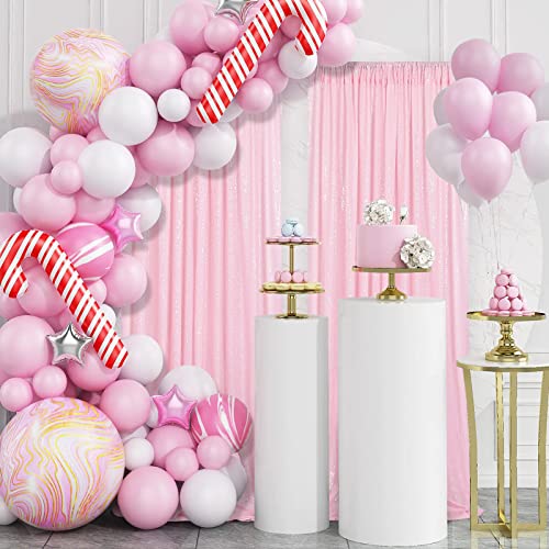 Pink Sequin Backdrop Curtains 2 Pieces 2ftx8ft Photography Background Party Curtain Glitter Wedding Backdrop Fabric for Ch...
