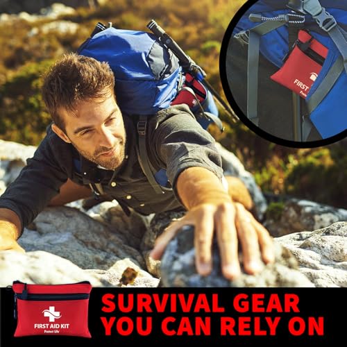 Protect Life Survival First Aid Kit for Home/Business, Camping Survival Kits | Mini Travel First Aid Kit | Camping Equipme...