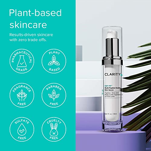 ClarityRx Get Fit Multi-Peptide Healthy Skin Serum, Natural Plant-Based Anti-Aging Treatment for Fine Lines & Wrinkles (1 fl oz)