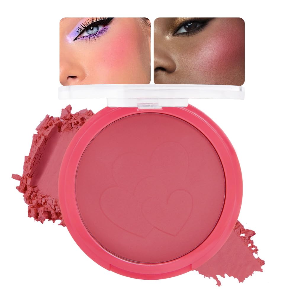 HHLTOH Rose Bean Paste Matte Single Pressed Cheeks Face Blushes Makeup Palette, Rose Bean Monochrome Cream Blushes Palette Makeu