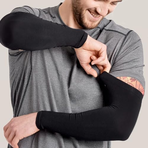 Two packs UV Sun Protection Arm Sleeves, Compression Cooling Sleeves for Men and Women, Ideal for Golf, Outdoor Sports.