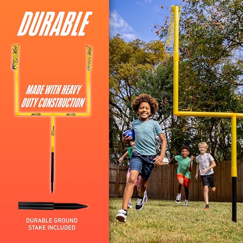 Franklin Sports Authentic Steel Football Goal Post 8.5' x 5.5' - Post for Kids - Football Goal Post Set - Kicking Field Goals - Youth Football Set - Portable Football Goal Post