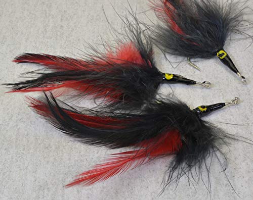3 Flies | Black Death Tarpon Saltwater Streamer Fly | 3/0 Mustad Fly Hooks | Target Redfish, Snook, Barracuda, Shark, Tuna...