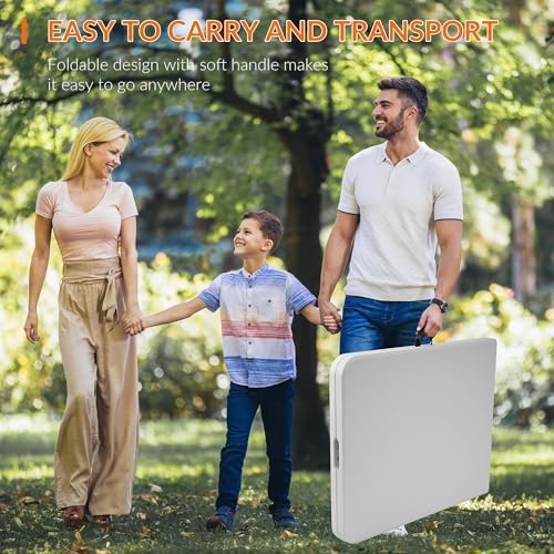 Elevon Folding Table, 6 Feet Heavy Duty Fold-in-Half Utility Table Indoor Outdoor for Camping, Picnic, Party