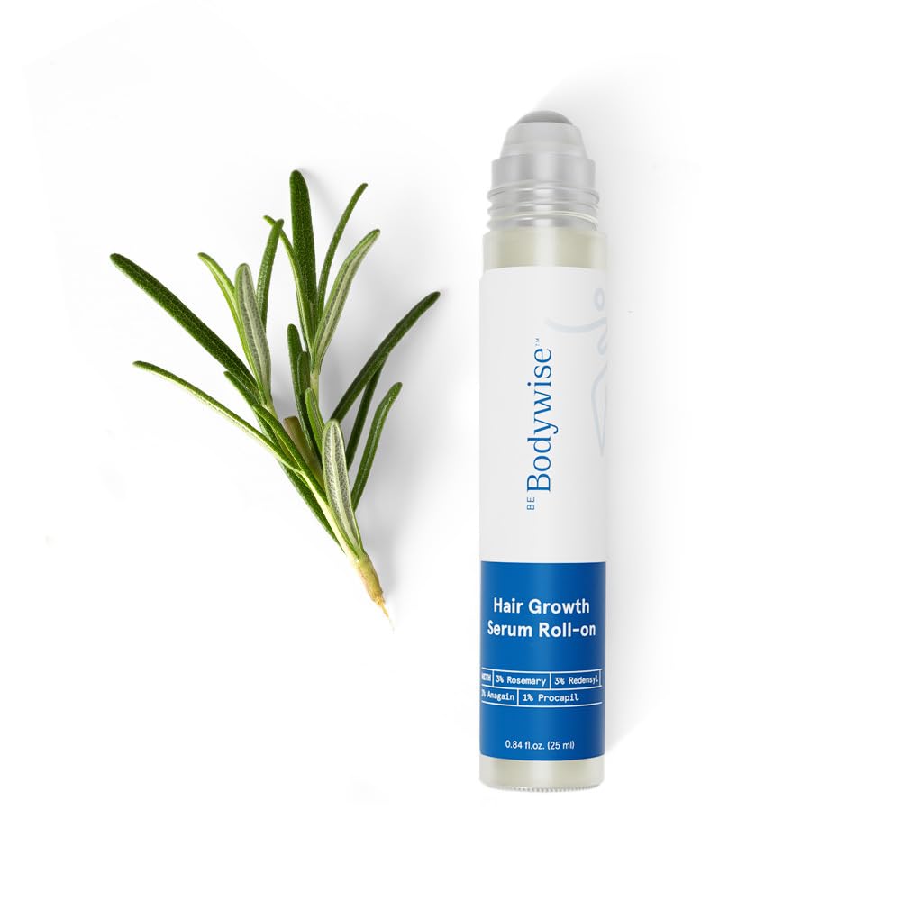 Be Bodywise Rosemary Hair Growth Serum Roll On 25 ml - 3% Rosemary, 3% Redensyl & 2% Anagain | DHT-Blocking Scalp Serum Boosts O