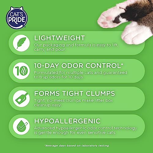 Cat's Pride Premium Lightweight Clumping Litter: Complete Care - Up to 10 Days of Powerful Odor Control - Hypoallergenic -...