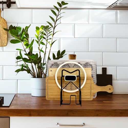 SUNFICON Cutting Board Rack Chopping Board Organizer Stand Holder Kitchen Countertop Pots Pan Lids Rack Organizer Flat Ste...