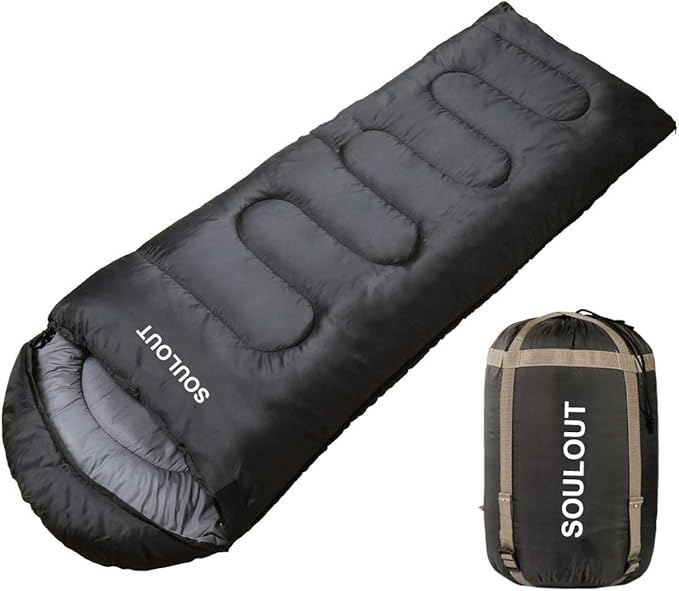3-4 Season Sleeping Bag for Adults & Kids, Lightweight Warm Cold Weather Camping Bag with Waterproof Compression Sack – Po...