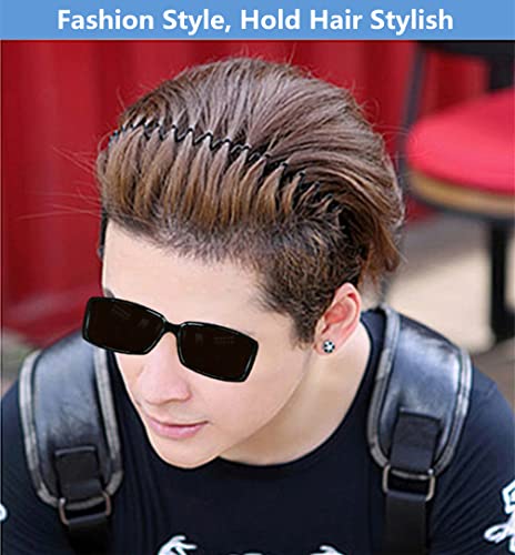 bodbop Metal Hair Band for Men Headband Women Bands Unisex Black Wavy Spring Outdoor Sports Headbands Men's Hoop Clips Acc...