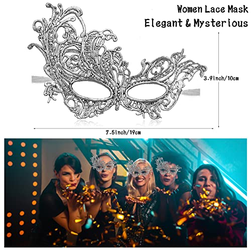 Erythem Masquerade Mask for Women, Venetian Lace Masquerade Mask for Halloween Mardi Gras Costume Party, Fit for Adult
