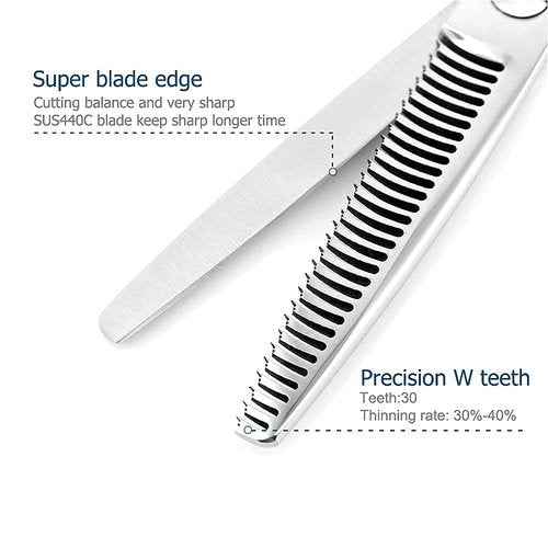 Barber Scissors Set 6 Inch Hair Scissors Set Hair Shear Professional Haircut Shears Hairdresser Thinning Shears 440C Kinsaro