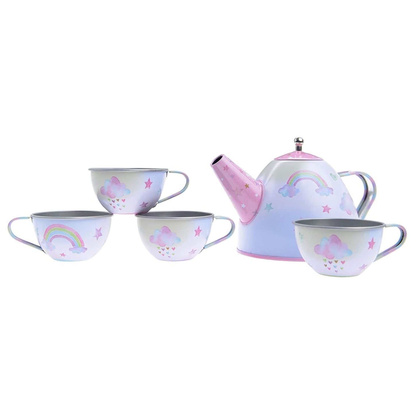 Jewelkeeper 42 Piece Tea Party Set for Little Girls Gift Pretend Kids Toy Tin Tea Set + Food & Carrying Case - Party Unicorn Design, Tea Set Kids, Toy Tea Set, Tea Set for Girls, Tea Party Set Tin