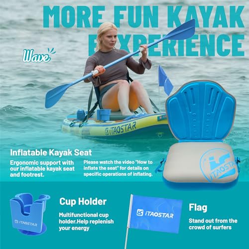 iTAOSTAR Billow 11'6"×36" Extra Wide Paddle Board with Seat, One-Stop Premium SUP Board Accessories, Tailored Fins, Stable...