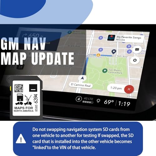 2025 Release GPS Navigation SD Card Compatible with GMC Chevry Cadilla Buick,Silverado, Equinox and More Navi System,USA C...