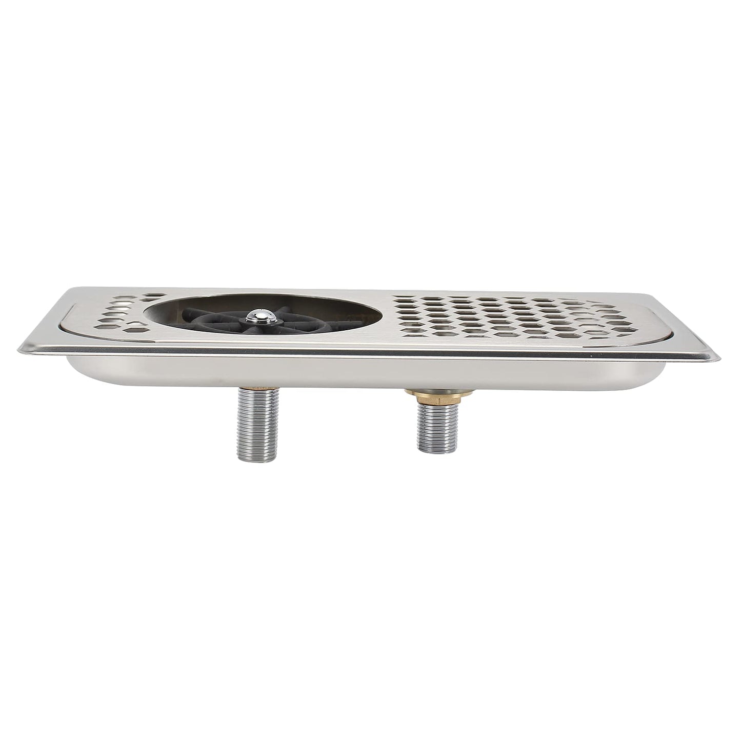 DIBTSA Pitcher Rinser, Espresso Rinser with Spray, Drain and Drip Tray, Stainless Steel Bar Glass Rinser for Sink, Cup Washer for Home Kitchen Hotel Cafe Restaurant (12.8x6.9x1.06 Inch)