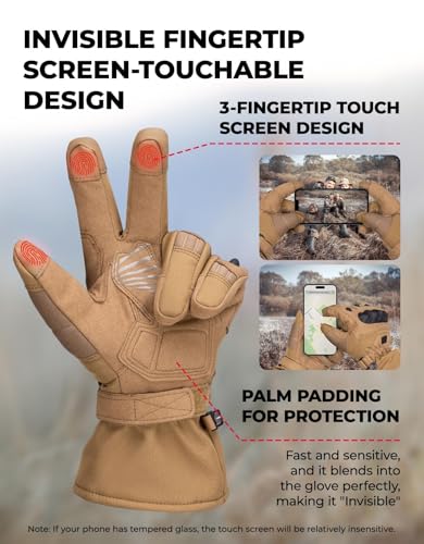 KEMIMOTO Tactical Gloves for Men, Winter Warm Motorcycle Gloves with Touchscreen Hard Shell & Palm Padding for Motorcycle ...