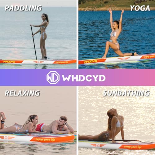 WHDCYD Inflatable Stand Up Paddle Board 11' × 33" × 6", Yoga Board with Durable SUP Accessories for Adults & Youth, Versat...