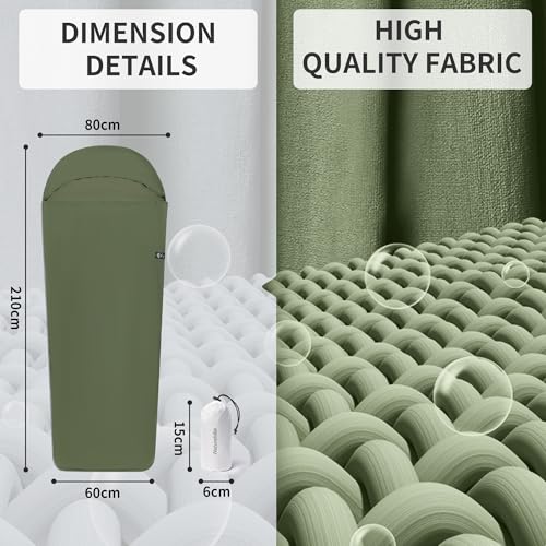 Naturehike 4.5oz Ultralight Washable Sleeping Bag Liner, Lightweight Adult Sleep Sack & Travel Sheets for Backpacking, Hot...