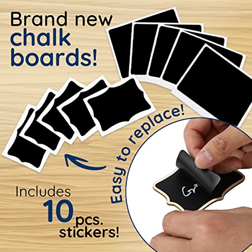 Mini Chalkboard Signs, 20 Pack Framed Small Chalk Board Food Labels with Easel Stand for Party Buffet or Wedding Celebrati...