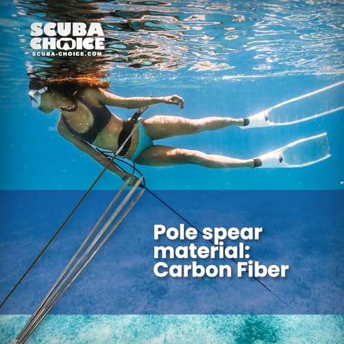 Scuba Choice Carbon Fiber 7' One Piece Spearfishing Pole Spear with 3 Prong Barb SS Paralyzer Tip