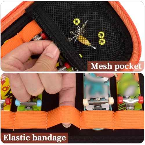 Finger Skateboard Case for TECH DECK Fingerboard Ultra DLX 14 Pack, Element Collectible Mini Skateboards Holder, Kids Toy Storage for Sticker Sheets, Wheels, Tool, Screws and Nut- Box Only