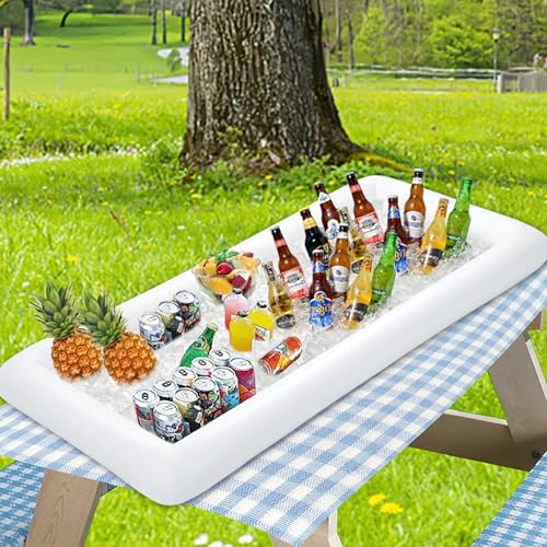 jollylife 3PCS Inflatable Cooler Serving Bars Pool Party Blow Up Coolers Food Holder Ice Tray BBQs, Picnics,Buffets Indoor...
