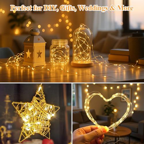 Lakumu 12-Pack Fairy Lights Battery Operated Lights-7FT 20LEDs String Lights, Waterproof Battery Powered Firefly Lights fo...