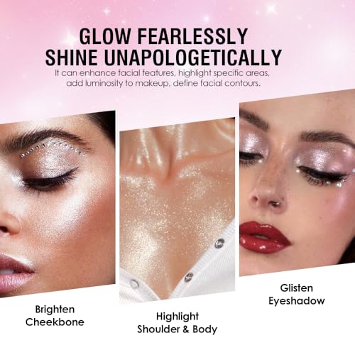 BAISEN DIARY 8-Color Glitter Eyeshadow Palette, Star Diamond Glitz, High Shine Metallic & Sparkle Shades, Long-Lasting Wat...