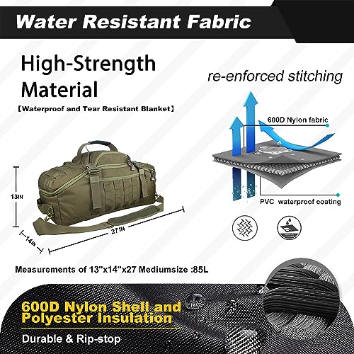 3 In 1 Military Backpack Travel Duffle Bag for Weekender Gym Traveling Workout Deployment