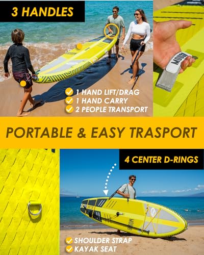 MOUSA 10‘8/11'×35" Extra Wide Inflatable Stand Up Paddle Board, Stable Paddleboard SUP for 2 People/Family, Anti-Slip Full...
